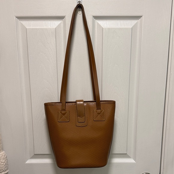 Dooney & Bourke Tan Leather Tote Bag | Gold Hardware | Classic Structured Purse - Picture 2 of 8